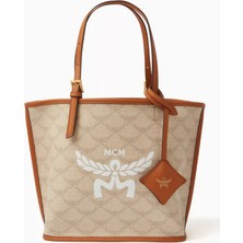 Mcm Mini Himmel Tote Çanta, Visetos Kanvas & Tereyağı Deri