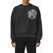 Cole Buxton Collegiate Crest Sweater, Koyu Gri Pamuk, Tersinir & Vintage Tasarım
