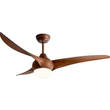 Tdoo 52 Inç Işıklı Tavan Vantilatörü, Ahşap Desenli, Sessiz Tersinir Dc Motor, Uzaktan Kumandalı