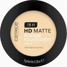 Catrice 18H Hd Mat Pudra Fondöten Uzun Ömürlü, Spf 15, Matlaştırıcı, Vegan, 8 G