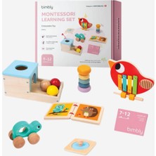 Bimbly 7-12 Aylık Bebek Montessori Oyuncak Seti, Ksilofon ve Kaplumbağa Araba