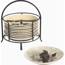Crate & Barrel Cadılar Bayramı 6" Standlı Meze Tabağı, 10'lu Set, El Yapımı Seramik