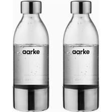 Aarke Carbonator 3 Uyumlu Paslanmaz Çelik Detaylı 2’li 650 ml Şişe Seti