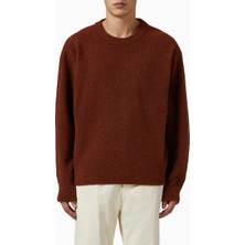 Le 17 Septembre Reverse Seam Sweater, Buklet Yün Kazağı, Rahat Silüet ve Kahverengi