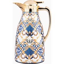 Roomours Blue Flower Gold Termos 1 Litre