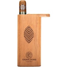 Cigarloong Sedir Ağacı Humidor, 3 Parmak Kapasiteli Taşınabilir Puro Kutusu