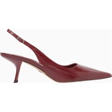 Sam Edelman Bianka 60 Bordo Nappa Deri, Alçak Topuklu Kadın Slingback Pump