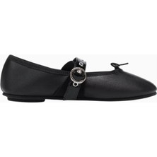 Repetto Ballet Twist Mary Jane Babet, Siyah Deri, Patent Kayış, Tokalı Detaylı Lüks Tasarım