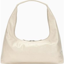 Marge Sherwood Large Hobo Omuz Çantası, Beyaz Deri ile Minimalist Günlük Şıklık