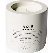 Photogenics & Co. No.5 Pavot Concrete Candle 225G, Lüks Bej Beton Tasarımlı Mum