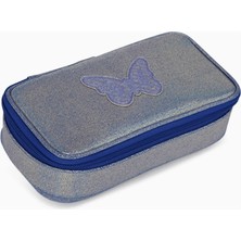 Caramel & Cie Butterfly Modular Kalem Kutusu, Mavi, Çift Bölmeli ve Suya Dayanıklı