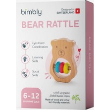 Bimbly Ahşap Montessori Çıngırak Diş Kaşıyıcı, Duyusal ve Motor Gelişim Oyuncağı 6 Ay+