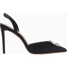 Nass Kyra 100 Kristal Tokalı, Saten Slingback Stiletto