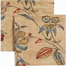 The House Of Lyria Diomma Floral Desenli, Italyan Tasarımı Keten Peçete Seti