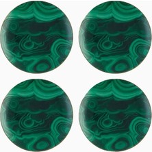 L'objet L’objet Malachite 4’lü Porselen Canape Tabağı