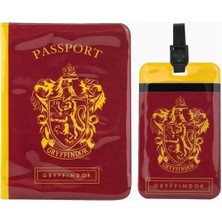 Cinereplicas Harry Potter Gryffindor Pasaport Kılıfı ve Valiz Etiketi Seti