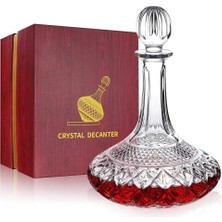 Paysky Elite Şarap/viski Dekanteri, 1500 ml Tıpalı Kristal Oyma Tasarım 1 Adet