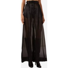 A.w.a.k.e. Mode Organza Sheer Geniş Paça Pantolon, Siyah