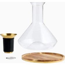 Crate & Barrel Rabbit ® Rbt Şarap Dekanteri, Akasya Tabanlı, Oksijenlendirici ve Süzgeçli Sürahi