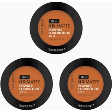 Catrice 18H Hd Mat Pudra Fondöten 3’lü Set Uzun Ömürlü, Spf 15, Matlaştırıcı, Vegan, 24 G