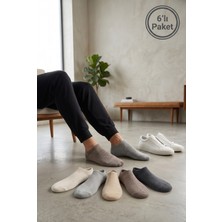Lykos Erkek Görünmez Sneaker Çorap 6'lı Paket - Pamuklu Kaymaz Topuklu Çorap