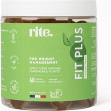 Rite Fit Plus Sakız, 60 Adet, Elma Sirkesi ve Yeşil Çay Içeren Vegan Takviye