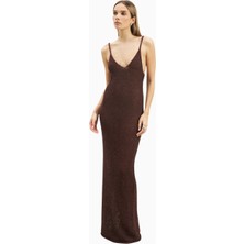 Because Of Alice Crochet Örgü Plunging Cami Kadın Maxi Elbise