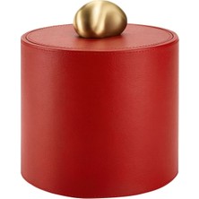 Assouline Tall Pebble Trinket Box, Kırmızı Deri Süs Kutusu