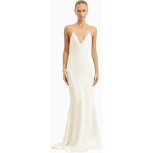 Because Of Alice Satin Slinky Cowl Back Gown  Saten Maxi Kadın Elbise