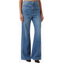 Veronica Beard Taylor High-Rise Wide-Leg Jeans, Lüks Mavi Denim