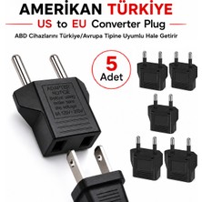 Vwin Abd’den Türkiye/avrupa’ya Priz Çevirici Dönüştürücü Us To Eu Converter Plug Seyahat Adaptörü