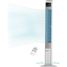 Puremate Hava Temizleme Cihazlı ve Dc Motorlu Kule Fan 120CM, 12 Hız, 4 Mod, LED Ekran, Sessiz ve Salınımlı
