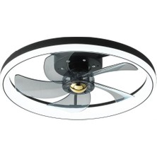 Lmisq 49 cm Modern Alçak Profilli Tavan Vantilatörü, 48W LED Işık, 3 Renkli ve 6 Hız Ayarlı