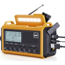 Rocam Dab/dab+/fm 5000 Mah Güneş Enerjili Dijital Acil Durum Radyosu
