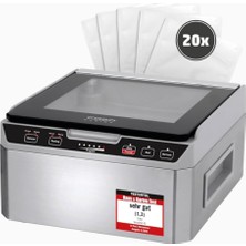 Caso Vacuchef 3l Paslanmaz Çelik Vakum Paketleme Makinesi Güçlü 70 L/dk Pompa
