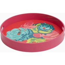 Lisa Corti Nizam Flower Round Lacquered Wood Tepsi