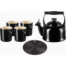 Le Creuset 6 Parça Lüks Tasarım Çay Seti Çaydanlık ve Kupalar
