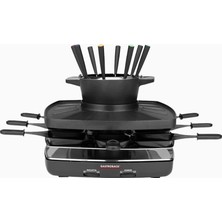 Gastroback Raclette & Fondue Set, 1,15 L Fondue ve 8 Panlı Premium Set