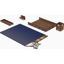 AYA THE ART OF LİVİNG Faras Desk Set, Ceviz Ahşap ve Crossgrain Deri
