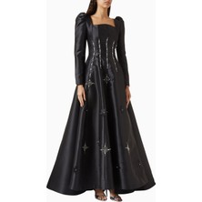Ac By Aanchal Chanda Kristal Işlemeli Saten Maxi Kadın Elbise