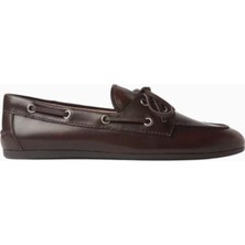 Jeffrey Campbell Boast Kahverengi Yıkamalı Deri, Bağcıklı Kadın Loafer Ayakkabı