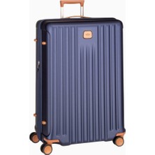 Bric's Milano Brıc's Capri 78 cm Deri Detaylı Lüks Trolley Valiz Geniş Hacimli ve Şık Seyahat Deneyimi