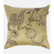 Etro Işlemeli Pamuk Saten Yeşil Dekoratif Yastık 45×45 cm
