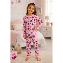 Durukoza %100 Pamuk Çocuk Pijama Takımı Çiçekli 4 Mevsim