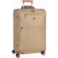 Bric's Milano Brıc's X-Travel 71 cm Parlak Geri Dönüştürülmüş Naylon ve Deri Detaylı Lüks Seyahat Valizi