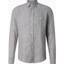 Bogner Timi Erkek %100 Keten Gömlek, Ince Çizgili Prime Fit Tasarım