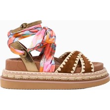 Kurt Geiger Orson Cross Scarf %100 Süet Şık ve Zarif Kadın Düz Sandalet