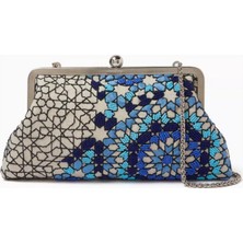 Sarah's Bag Arabesque Ocean Klasik Debriyaj, El Yapımı & Zarif, Oryantal Desen