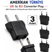 Vwin Seyahat Adaptörü Amerikan Tipi Prizi Türk/avrupa Tipine Çevirici Dönüştürücü Fiş Us To Eu Plug