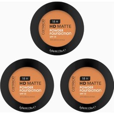 Catrice 18H Hd Mat Pudra Fondöten 3’lü Set Uzun Ömürlü, Spf 15, Matlaştırıcı, Vegan, 24 G